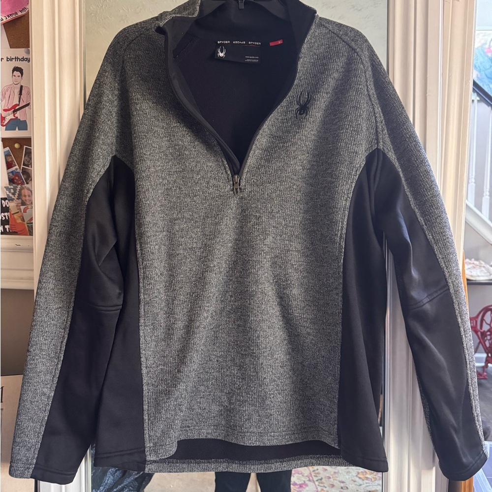 Spyder Gray and Black Quarter-Zip Pullover